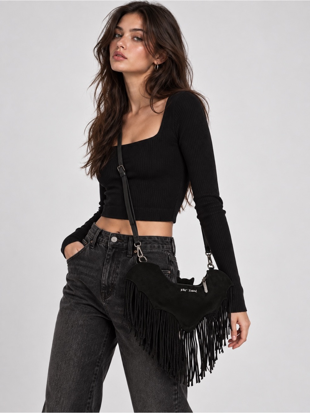 Betsey Johnson tiktok viral black bat bag